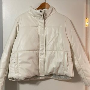 White Puffer Jacket 1X